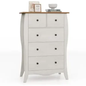 Neu Im Sortiment COSTWAY Kommode mit 5 Schubladen 67,5 x 38,5 x 97 cm in Grau günstig kaufen | limango