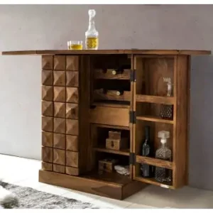 Sonderangebot KADIMA DESIGN Hausbar Massivholz 65x91x50 cm Weinbar ausklappbar, Kleine in Massivholz günstig kaufen | limango