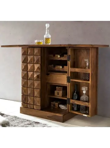 Sonderangebot KADIMA DESIGN Hausbar Massivholz 65x91x50 cm Weinbar ausklappbar, Kleine in Massivholz günstig kaufen | limango