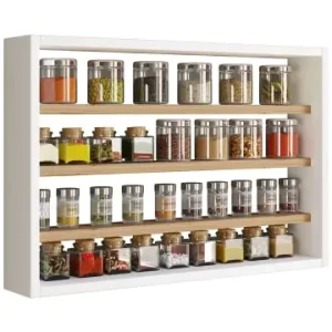 Jetzt Bestellen VCMHolz Wandregal Gewürzregal Regal Küche Esaldi M in Weiß / Honig-Eiche günstig kaufen | limango
