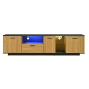 Meistverkauft ABRIHOME TV-Schrank in Schwarz mit einer Schublade drei Türen und LED Beleuchtung günstig kaufen | limango