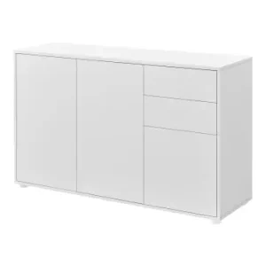 en.casa Sideboard Paarl mit 3 Türen in Weiß (H)74cm (B)117cm (T)36cm günstig kaufen | limango Finale Aktion