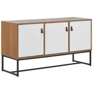 Beliani Sideboard NUEVA in Weiß/Braun/Schwarz - (W) 112 x (H) 62 x (L) 39 cm günstig kaufen | limango Markenprodukt