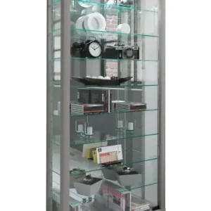 Begrenztes Angebot VCMGlas Stand Vitrine Sammelvitrine Lumo Maxi Spiegel in Silber günstig kaufen | limango