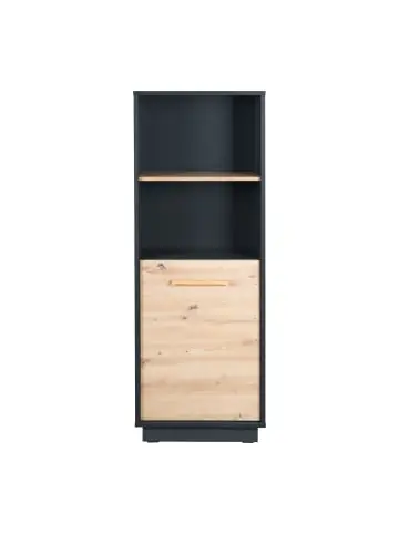 Heißes Angebot roba Standregal Lenn Anthrazit/Eiche mit 2 Fächern & dekorativer Tür günstig kaufen | limango