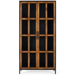 Giner y Colomer 2-türige Vitrine aus Mangoholz und Metallstruktur in Brown günstig kaufen | limango Schnäppchen