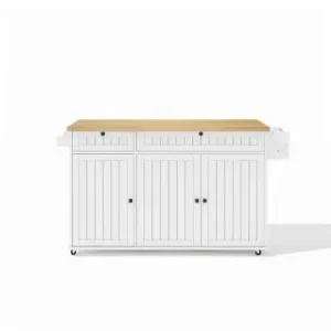 ABRIHOME Kücheninsel mit klappbarer Arbeitsplatte in Weiß - 137 x 89.5 x 45 cm günstig kaufen | limango Online Kaufen