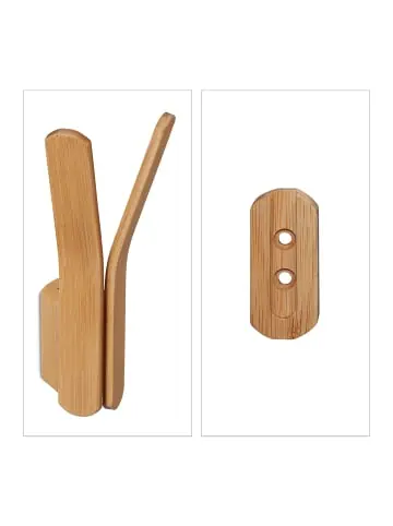 Kostenloser Rückversand relaxdays 2 x Wandhaken "doppelt" in Natur günstig kaufen | limango