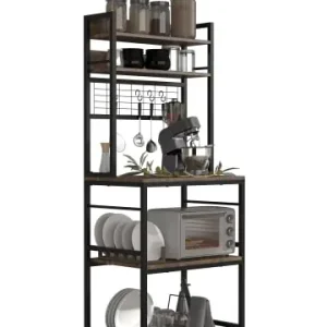 Bestpreis VCMKüchenregal Kommode Buffet Mikrowelle Kolari in Eiche Vintage günstig kaufen | limango