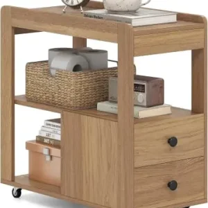 Neue Ware COSTWAY Druckertisch mit Rollen in Braun günstig kaufen | limango