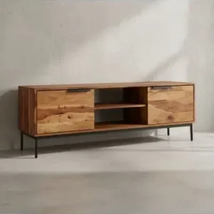 Bestseller KADIMA DESIGN Lowboard Massivholz 147x51x38 cm TV-Kommode mit zwei Türen, günstig kaufen | limango