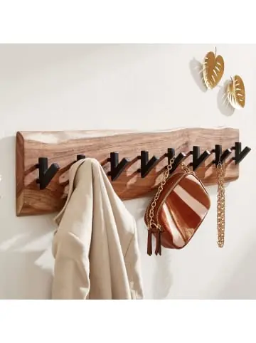 Highlight KADIMA DESIGN Design Wandgarderobe Akazie Massivholz / Metall 90 x 19 x 9 cm günstig kaufen | limango