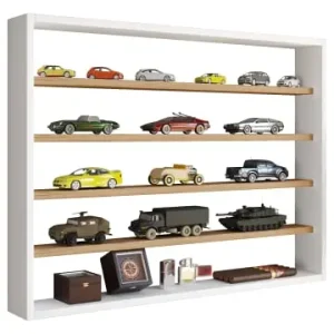 VCMHolz Wandregal Wandvitrine Regal Deko Osado L in Weiß / Honig-Eiche günstig kaufen | limango Kostenfreie Lieferung