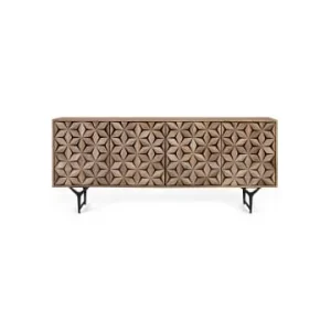 Giner y Colomer Handgefertigtes 4-türiges Sideboard aus Mangoholz 177 cm in Brown günstig kaufen | limango Zertifiziert