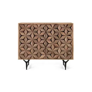Giner y Colomer Zweitüriges Sideboard handgeschnitzt aus Mango in Brown günstig kaufen | limango Angebot