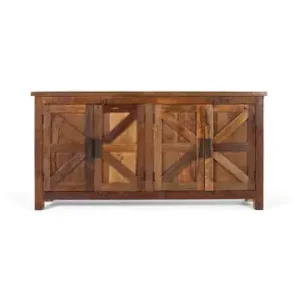 Giner y Colomer Rustikales Sideboard mit vier Türen handgefertigt aus recyceltem Holz in Brown günstig kaufen | limango Günstig