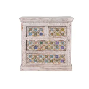 Giner y Colomer Kommode aus Mangoholz mit Keramikdetails in White günstig kaufen | limango Markenware