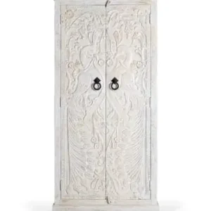 Direkt Vom Hersteller Giner y Colomer Kleiderschrank aus Mangoholz mit geschnitzten Türen im Ethno-Stil in White günstig kaufen | limango