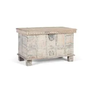 Heißes Angebot Giner y Colomer Truhe aus Massivholz mit Öffnung oben und weiß gebeiztem Finish in White günstig kaufen | limango