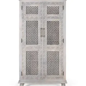 Must-Have Giner y Colomer 2-türiger Kleiderschrank aus massivem Mangoholz mit gealtertem Finish in White günstig kaufen | limango