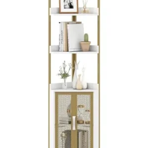 COSTWAY 6-stöckiges Eckregal 32 x 32 x 170 cm in Weiß günstig kaufen | limango Preisreduziert