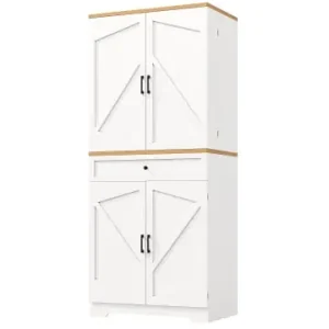 Versand Am Gleichen Tag ABRIHOME Hochwertiger Küchenschrank mit 12 Türfächern und Schubladen, 80x40x180cm günstig kaufen | limango