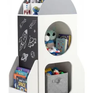 Saisonangebot COSTWAY 2 in 1 Bücherregal Kinder in Raketenform 60 x 31 x 94 cm in Weiß günstig kaufen | limango