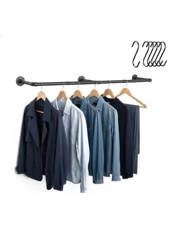 Aktuell relaxdays Kleiderstange Wandmontage in Schwarz - 140 cm günstig kaufen | limango