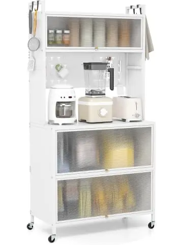 Meistverkauft COSTWAY Küchenschrank 80 x 40 x 160 cm in Weiß günstig kaufen | limango