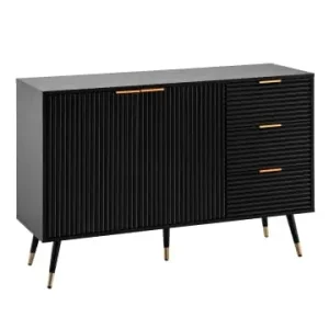 Schneller Versand FineBuy Sideboard in Schwarz / Spanplatte / 120x40x80 günstig kaufen | limango