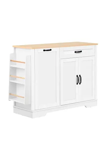 Mega-Angebot ABRIHOME Sideboard in Weiß mit 3 Türen und 1 Schublade ausziehbaren Regalen günstig kaufen | limango