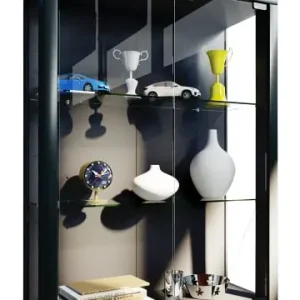 Günstig ebuy24 Vitrinenschrank Udina Schwarz 60 x 25 cm günstig kaufen | limango