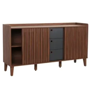 MCW Sideboard M48, Walnuss-Optik, Schubladen dunkelgrau günstig kaufen | limango Super-Preis