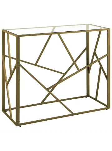 Beliani Konsolentisch ORLAND in Gold/Transparent - (W) 100 x (H) 85 x (L) 40 cm günstig kaufen | limango Knallerangebot
