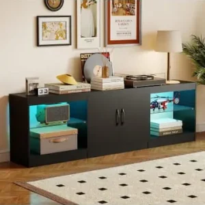 COSTWAY 3-in-1 TV-Schrank bis zu 85 Zoll in Schwarz günstig kaufen | limango Begrenztes Angebot