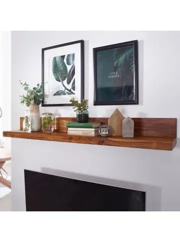 Garantierte Lieferung KADIMA DESIGN Wandregal MUMBAI Massiv-Holz Holzregal 110 cm Landhaus-Stil in Massivholz günstig kaufen | limango