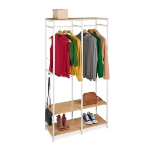 relaxdays Garderobe in Weiß/ Natur - (B)94,5 x (H)180 x (T)40 cm günstig kaufen | limango Neue Ware