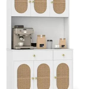 COSTWAY Buffetschrank mit Steckdosen 100x40x180cm in Weiß günstig kaufen | limango Bestseller