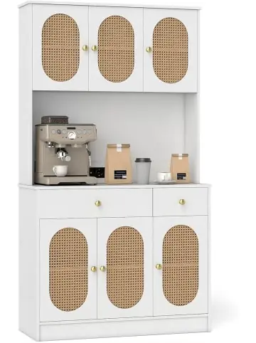 COSTWAY Buffetschrank mit Steckdosen 100x40x180cm in Weiß günstig kaufen | limango Bestseller