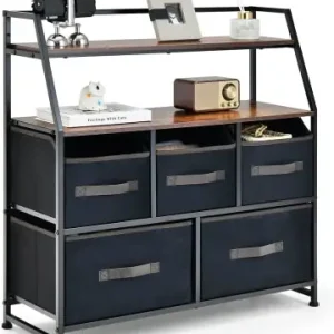 COSTWAY Stoffkommode mit 5 Schubladen in Schwarz günstig kaufen | limango Solange Der Vorrat Reicht