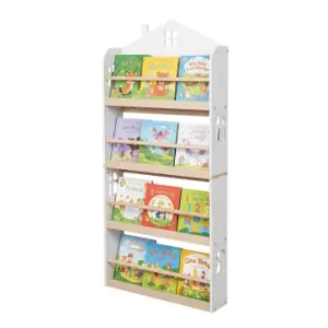 Preisknaller relaxdays Kinderbücherregal "Haus" in Weiß/ Natur - (B)60 x (H)130 x (T)15 cm günstig kaufen | limango