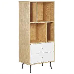 Must-Have Beliani Bücherregal RICHMOND in Braun/Weiß - (W) 60 x (H) 139 x (L) 40 cm günstig kaufen | limango