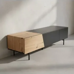 KADIMA DESIGN Lowboard Schwarz mit Eiche-Dekor 150x40x40 TV-Kommode Modern, in Braun-Schwarz günstig kaufen | limango Direktkauf