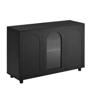 ABRIHOME Sideboard in Schwarz mit strukturierter Glastür U-Form und Holzbeinen günstig kaufen | limango Neuheit