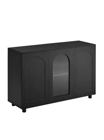 ABRIHOME Sideboard in Schwarz mit strukturierter Glastür U-Form und Holzbeinen günstig kaufen | limango Neuheit