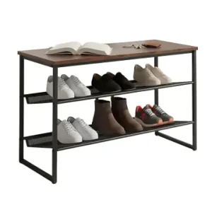 Schnäppchen relaxdays Schuhregal in Schwarz/ Braun - (B)75 x (H)52,5 x (T)30 cm günstig kaufen | limango