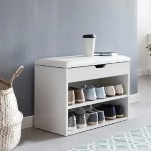 Neue Ware KADIMA DESIGN Schuhbank mit Sitzfläche Garderoben-Bank Holz 60 x 40 x 30 cm, in Weiß günstig kaufen | limango