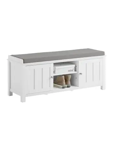 SoBuy Schuhbank in weiß und grau - (B)105 x (H)43 x (T)35 cm günstig kaufen | limango Schneller Versand