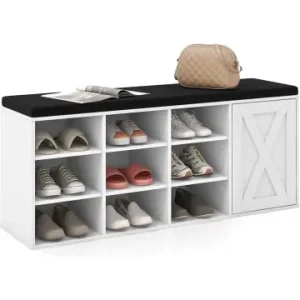 COSTWAY Schuhbank mit gepolstertem Kissen & 9 Fächern in Weiß günstig kaufen | limango Ausverkauf