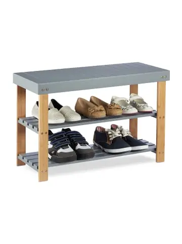 relaxdays Schuhbank in Grau - (B)70 x (H)45 x (T)28,5 cm günstig kaufen | limango Billig